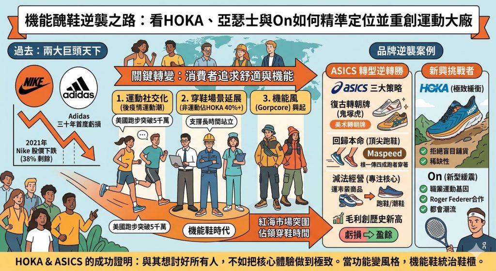 機能醜鞋逆襲之路:看HOKA、亞瑟士與On如何精準定位並重創運動大廠 機能醜鞋逆襲之路:看HOKA、亞瑟士與On如何精準定位並重創運動大廠