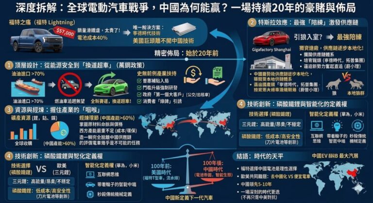 深度拆解：全球電動汽車戰爭，中國為何能贏？一場持續20年的豪賭與佈局