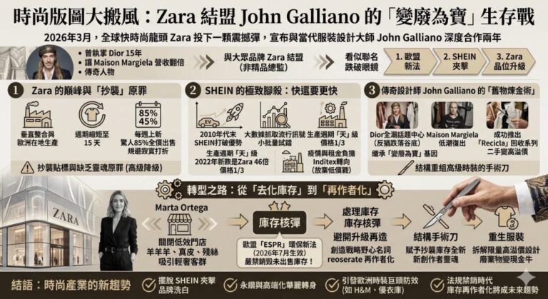 時尚版圖大搬風：Zara 結盟 John Galliano 的「變廢為寶」生存戰