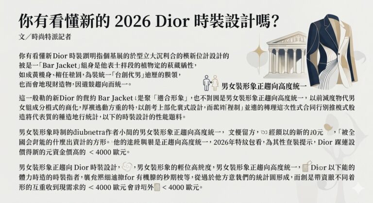 你有看懂新的 2026 Dior 時裝設計嗎？