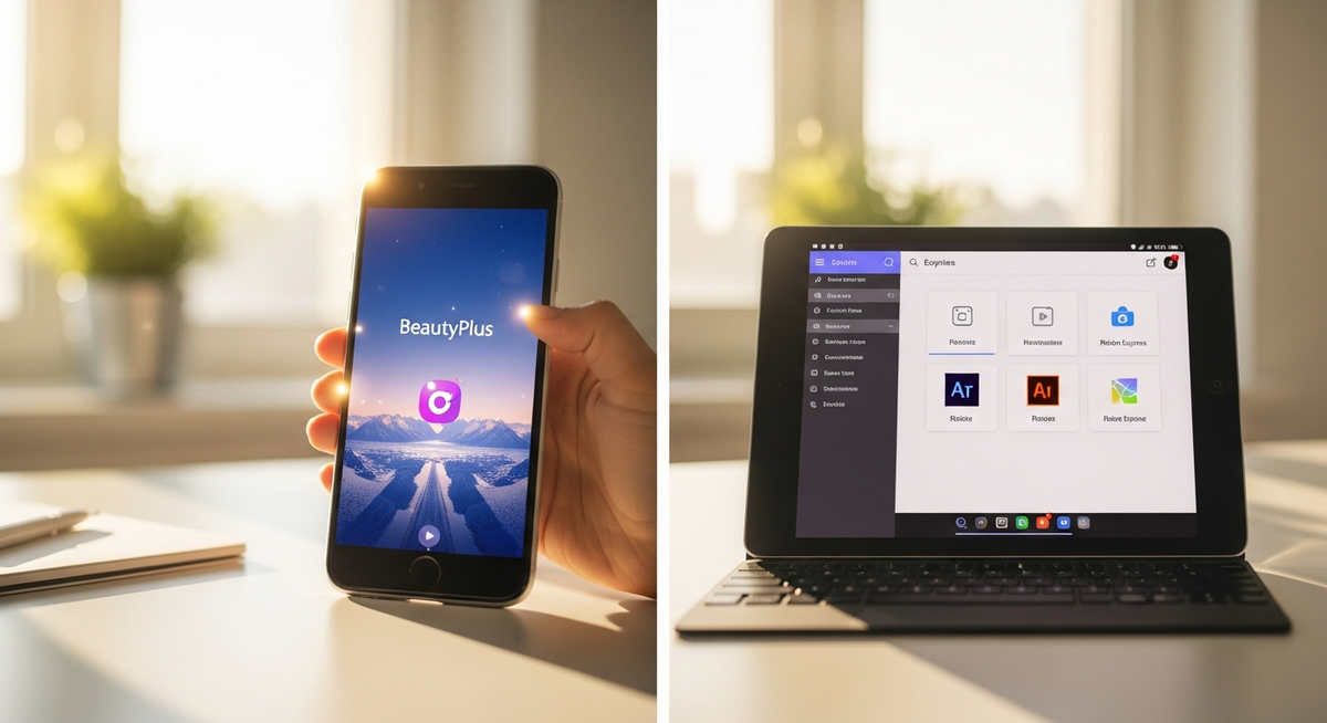 AI修圖利器對決:BeautyPlus與Adobe Express功能剖析與創作者選用指南 AI修圖利器對決:BeautyPlus與Adobe Express功能剖析與創作者選用指南