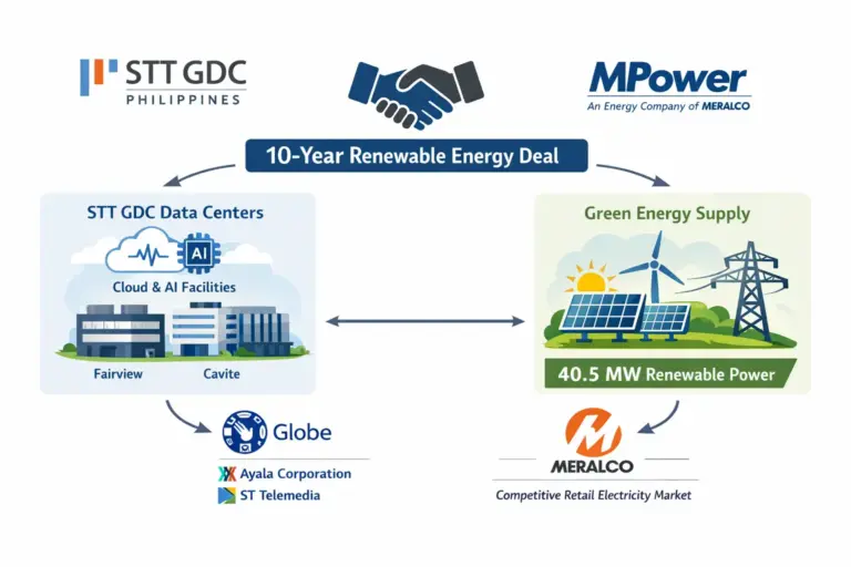 菲律賓Globe參與資料中心平台簽下10年綠電供應合約。