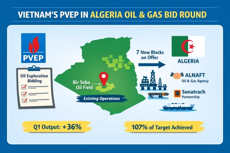 越南 PVEP 赴阿爾及利亞競標新油氣區塊，沿既有 Bir Seba 產區尋找下一批海外資產。