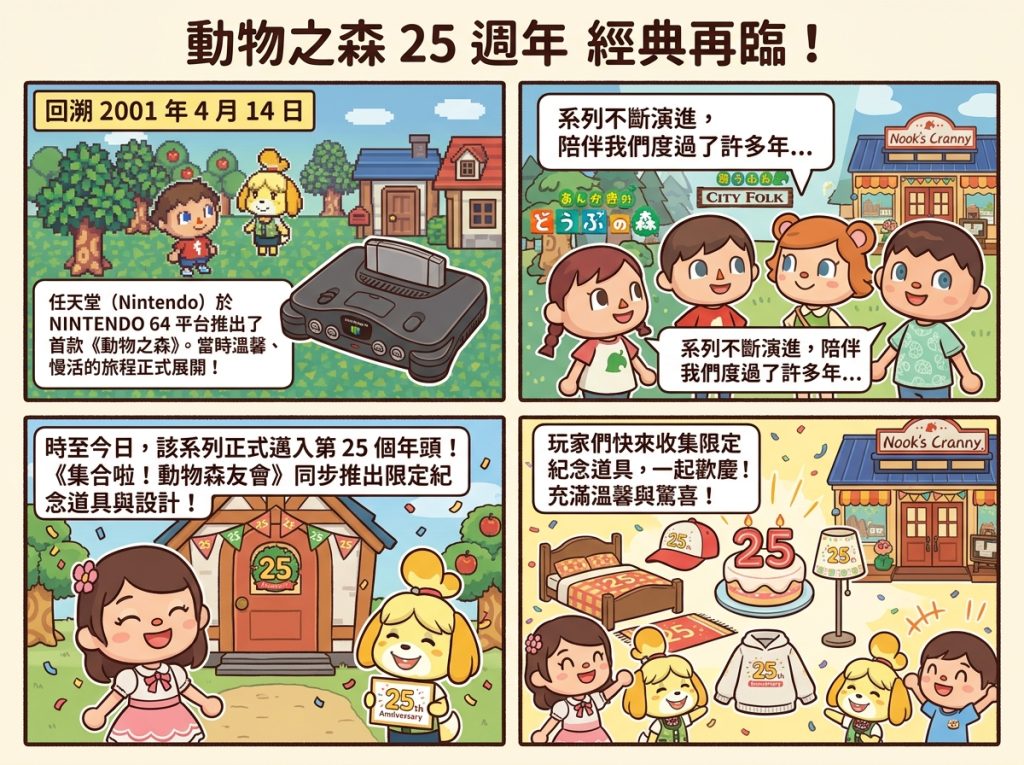 經典再臨!《動物之森》迎來 25 週年,《集合啦!動物森友會》同步推出限定紀念道具與設計 經典再臨!《動物之森》迎來 25 週年,《集合啦!動物森友會》同步推出限定紀念道具與設計