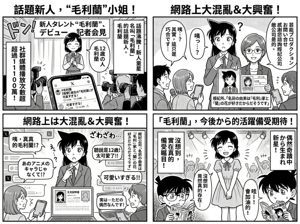 日本童星撞名《柯南》女主角「毛利蘭」爆紅 經紀公司:爸媽沒看過動漫 日本童星撞名《柯南》女主角「毛利蘭」爆紅 經紀公司:爸媽沒看過動漫