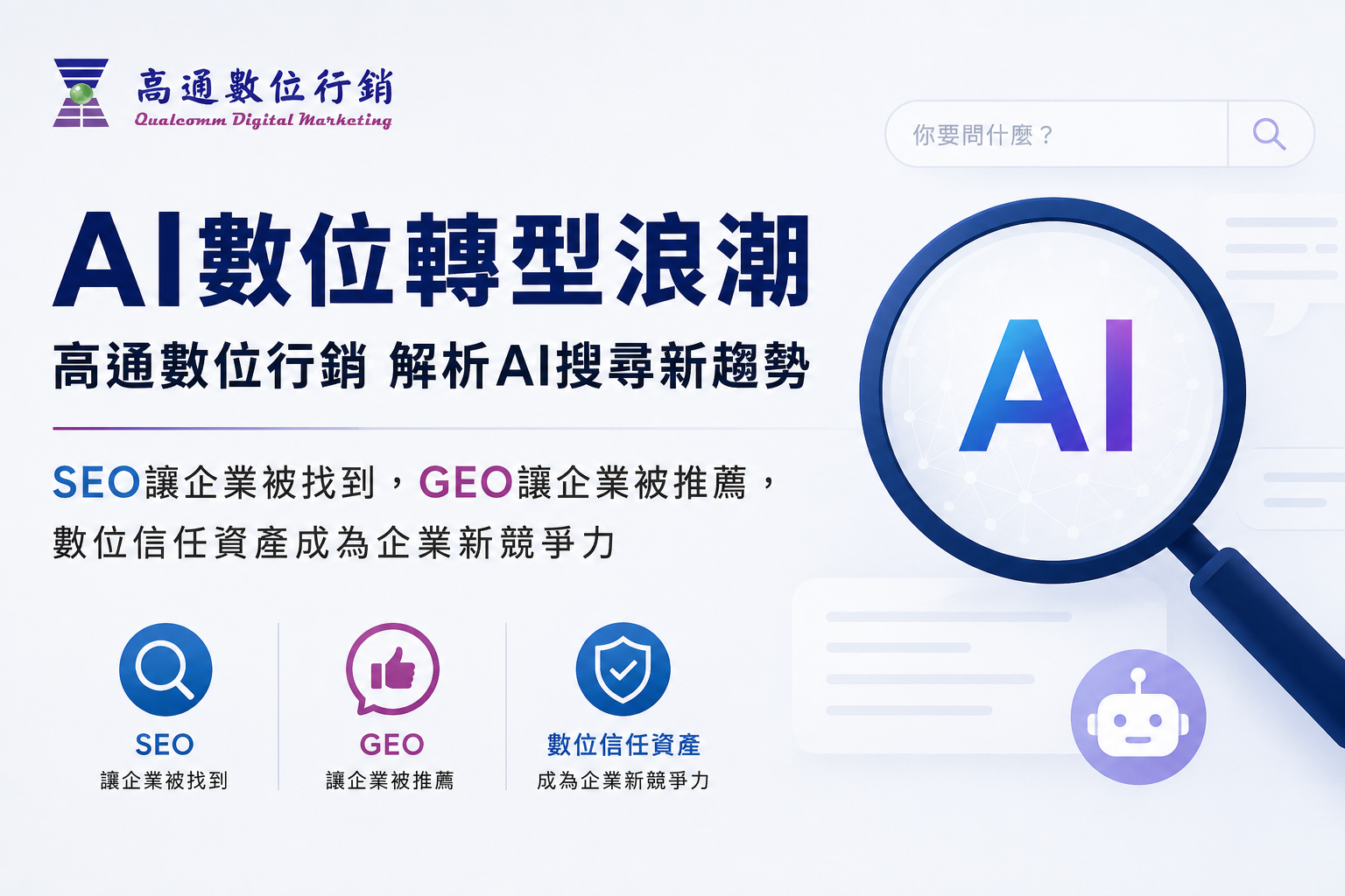 AI數位轉型浪潮:高通數位行銷 解析AI搜尋新趨勢 AI數位轉型浪潮:高通數位行銷 解析AI搜尋新趨勢