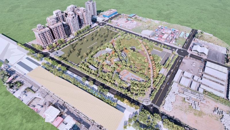 滯洪池旁建旗艦公園 鳴公四117年完工打造宜居生活圈 18 《圖說》鳳鳴公四公園預計117年完工,將成為新北指標性特色公園。圖為完工模擬示意圖。〈工務局提供〉