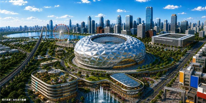 新北大巨蛋花落樹林機五 5萬席場館拚2032啟動興建 新北大巨蛋花落樹林機五 5萬席場館拚2032啟動興建