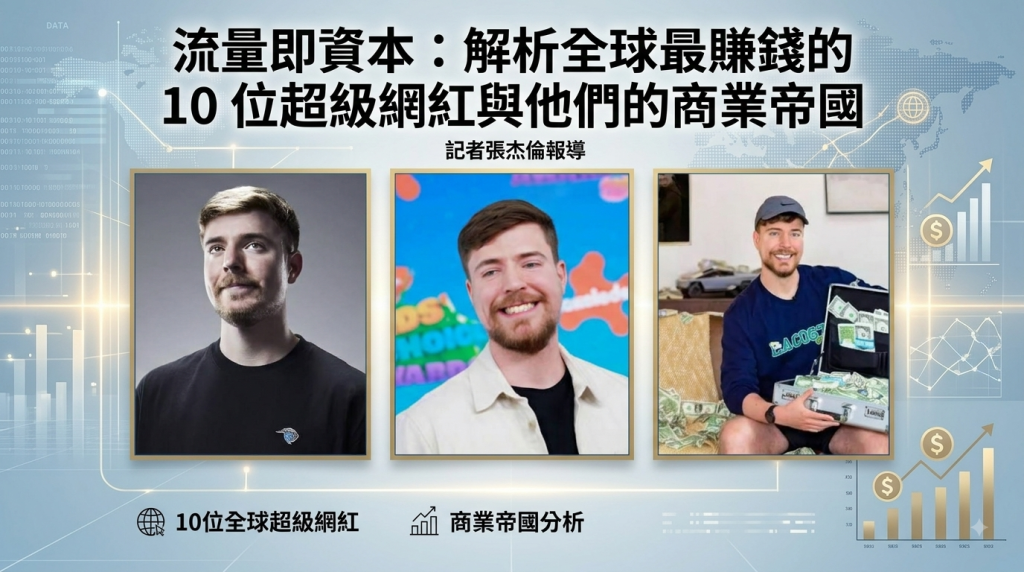 流量即資本：解析全球最賺錢的 10 位超級網紅與他們的商業帝國