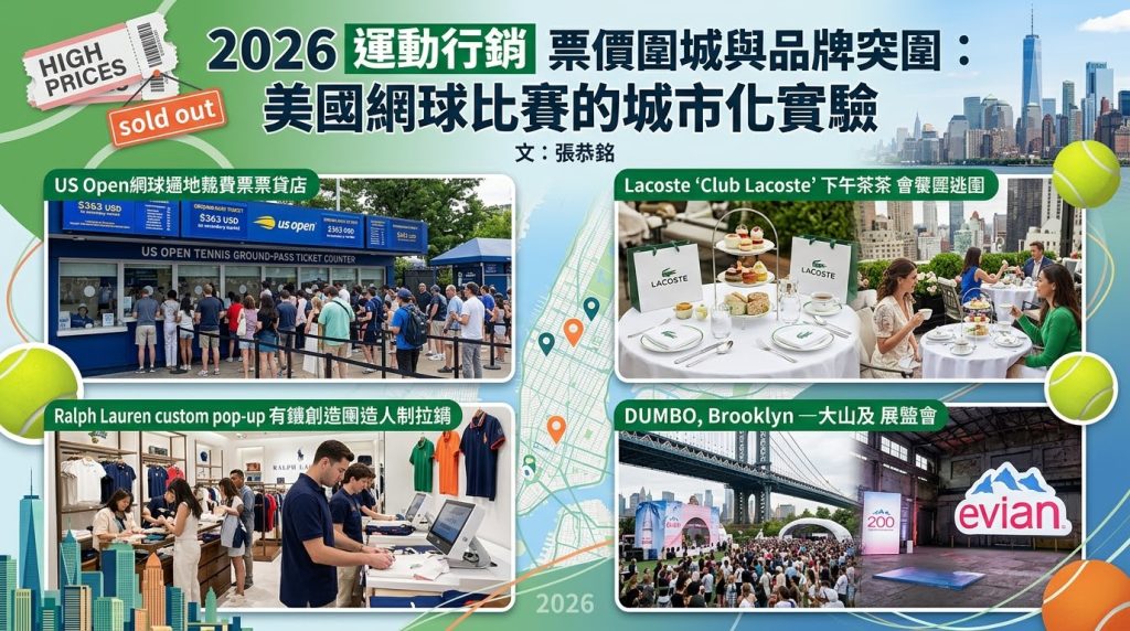 2026運動行銷票價圍城與品牌突圍：美國網球比賽的城市化實驗