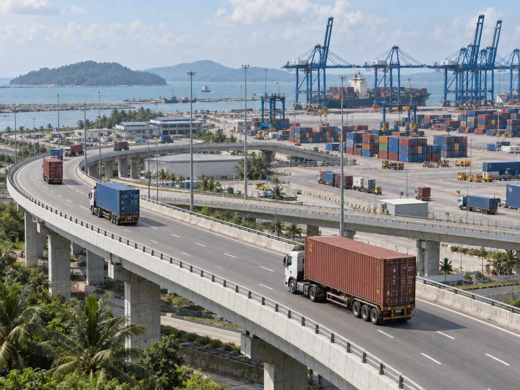 關丹港交流道通車驗證 省30分鐘仍待貨車實測 關丹港交流道通車驗證 省30分鐘仍待貨車實測
