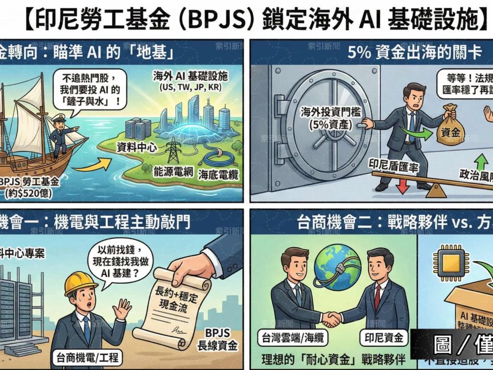 印尼勞工基金鎖定海外AI基礎設施