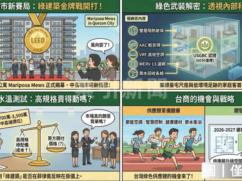 菲律賓綠建築住宅新指標Mariposa Mews拿下LEED金級